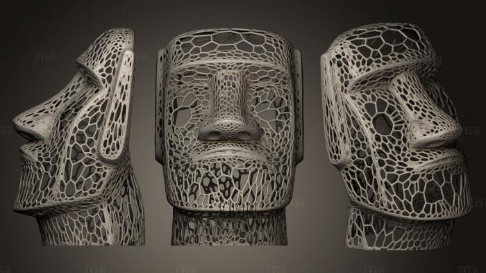 Moai Voronoi stl model for CNC